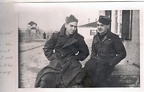 In prison camp Stalag 17B Bill L with buddy
